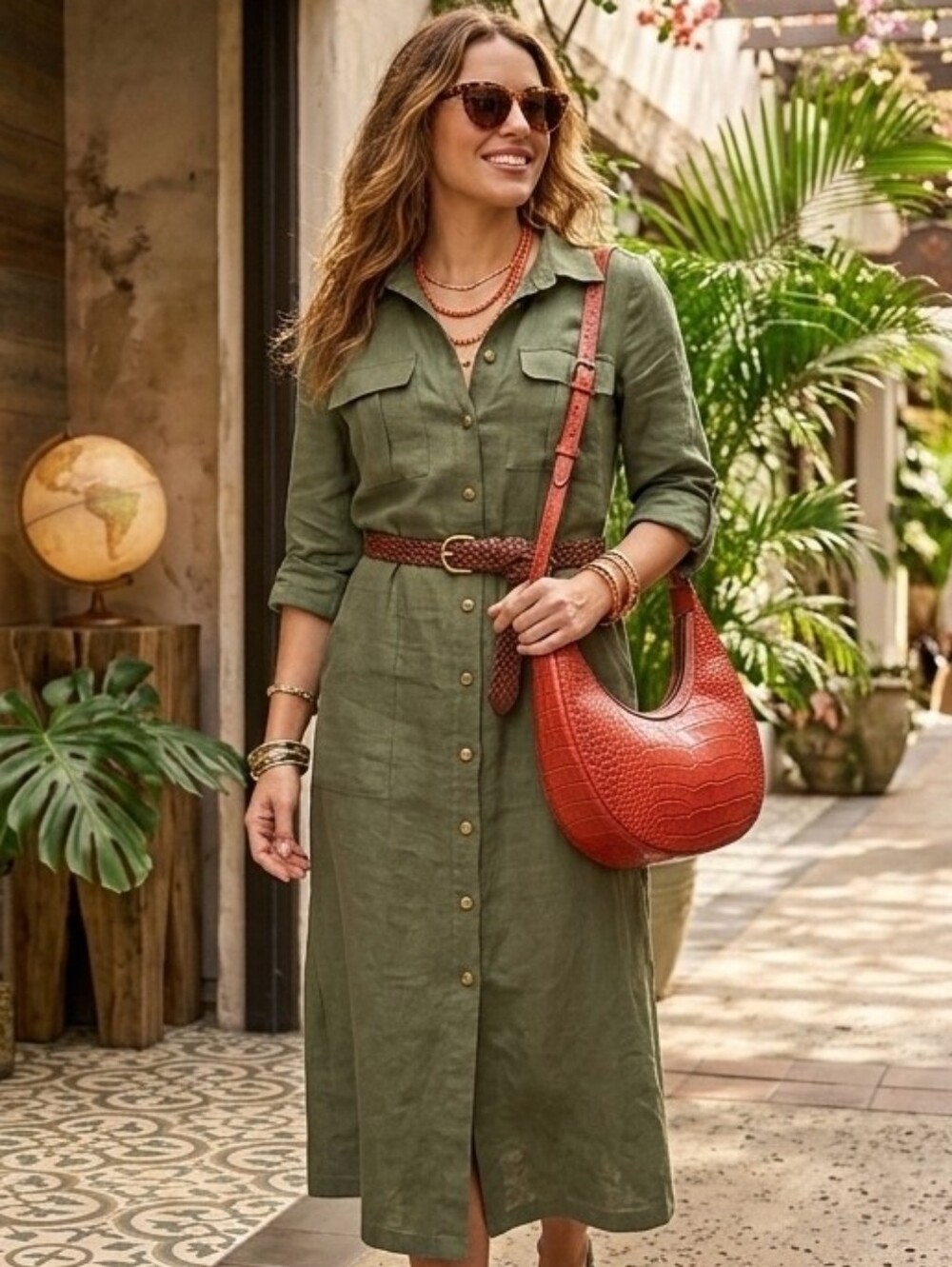 Patricia Nash Papaya Croc-Embossed Crescent Shoulder Bag - NEW - Picture 3 of 14